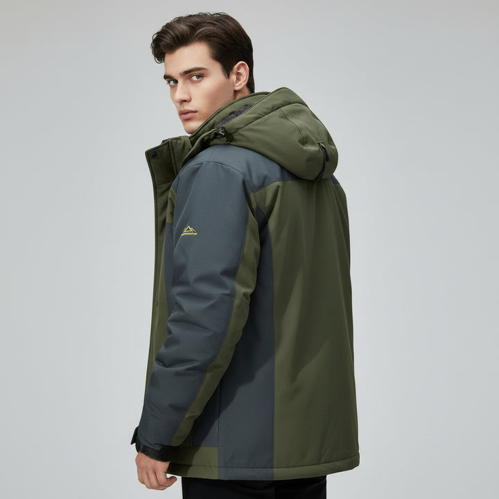 Men’s Winter Hooded Jacket – Windproof Fleece Parka for Cold Weather-Bon Voyage Vintage
