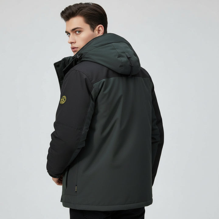 Men’s Winter Hooded Jacket – Windproof Fleece Parka for Cold Weather-Bon Voyage Vintage