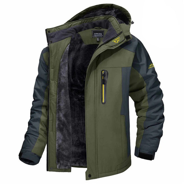 Men’s Winter Hooded Jacket – Windproof Fleece Parka for Cold Weather-Bon Voyage Vintage