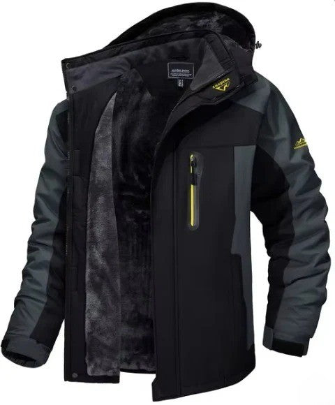 Men’s Winter Hooded Jacket – Windproof Fleece Parka for Cold Weather-Bon Voyage Vintage