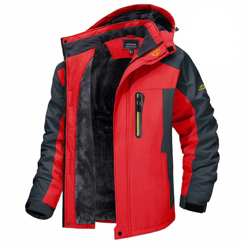 Men’s Winter Hooded Jacket – Windproof Fleece Parka for Cold Weather-Bon Voyage Vintage