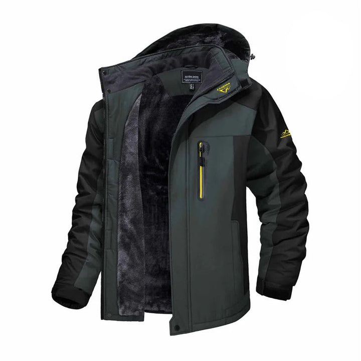 Men’s Winter Hooded Jacket – Windproof Fleece Parka for Cold Weather-Bon Voyage Vintage