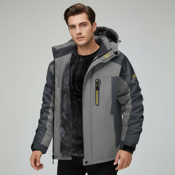 Men’s Winter Hooded Jacket – Windproof Fleece Parka for Cold Weather-Bon Voyage Vintage