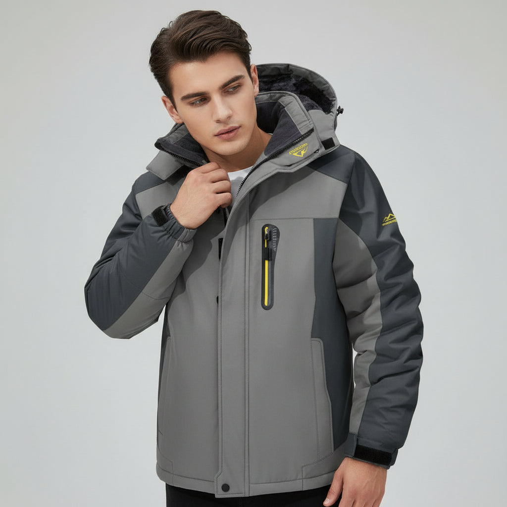Men’s Winter Hooded Jacket – Windproof Fleece Parka for Cold Weather-Bon Voyage Vintage