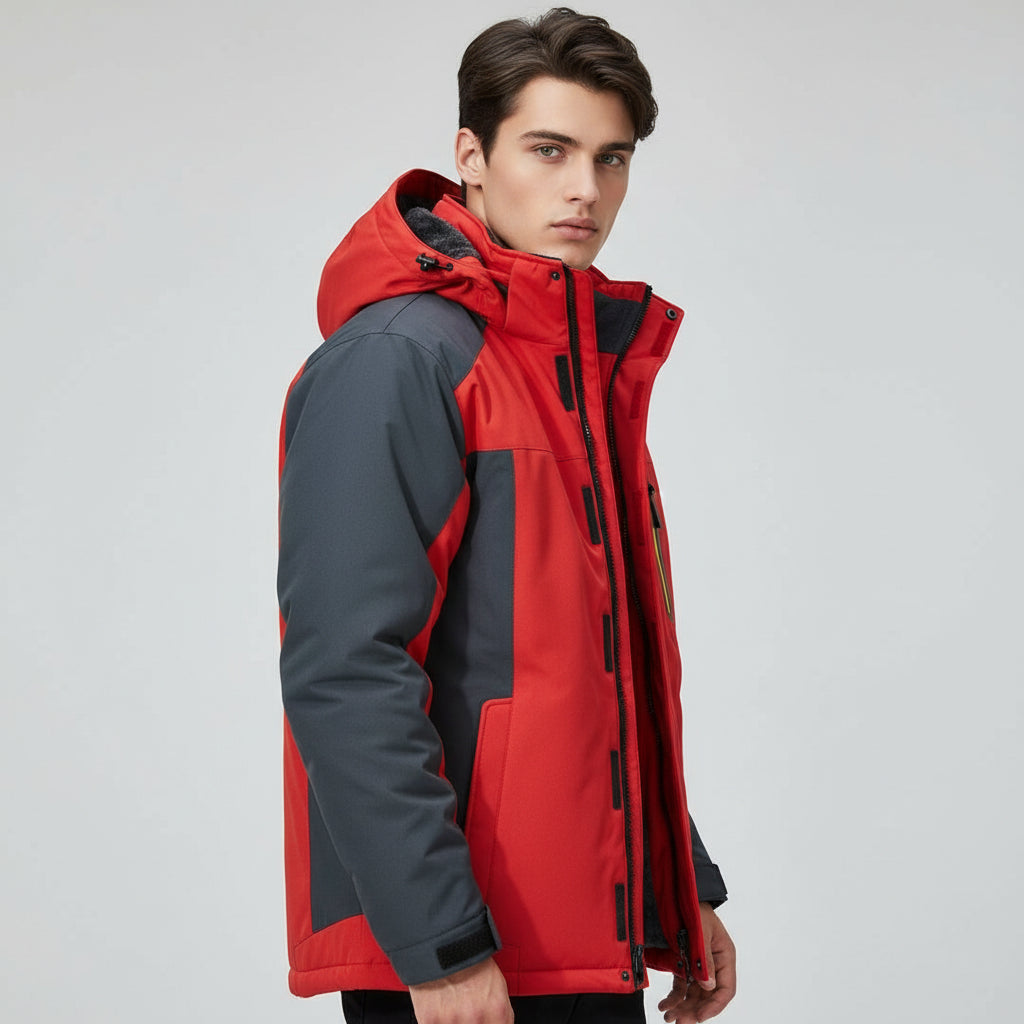 Men’s Winter Hooded Jacket – Windproof Fleece Parka for Cold Weather-Bon Voyage Vintage