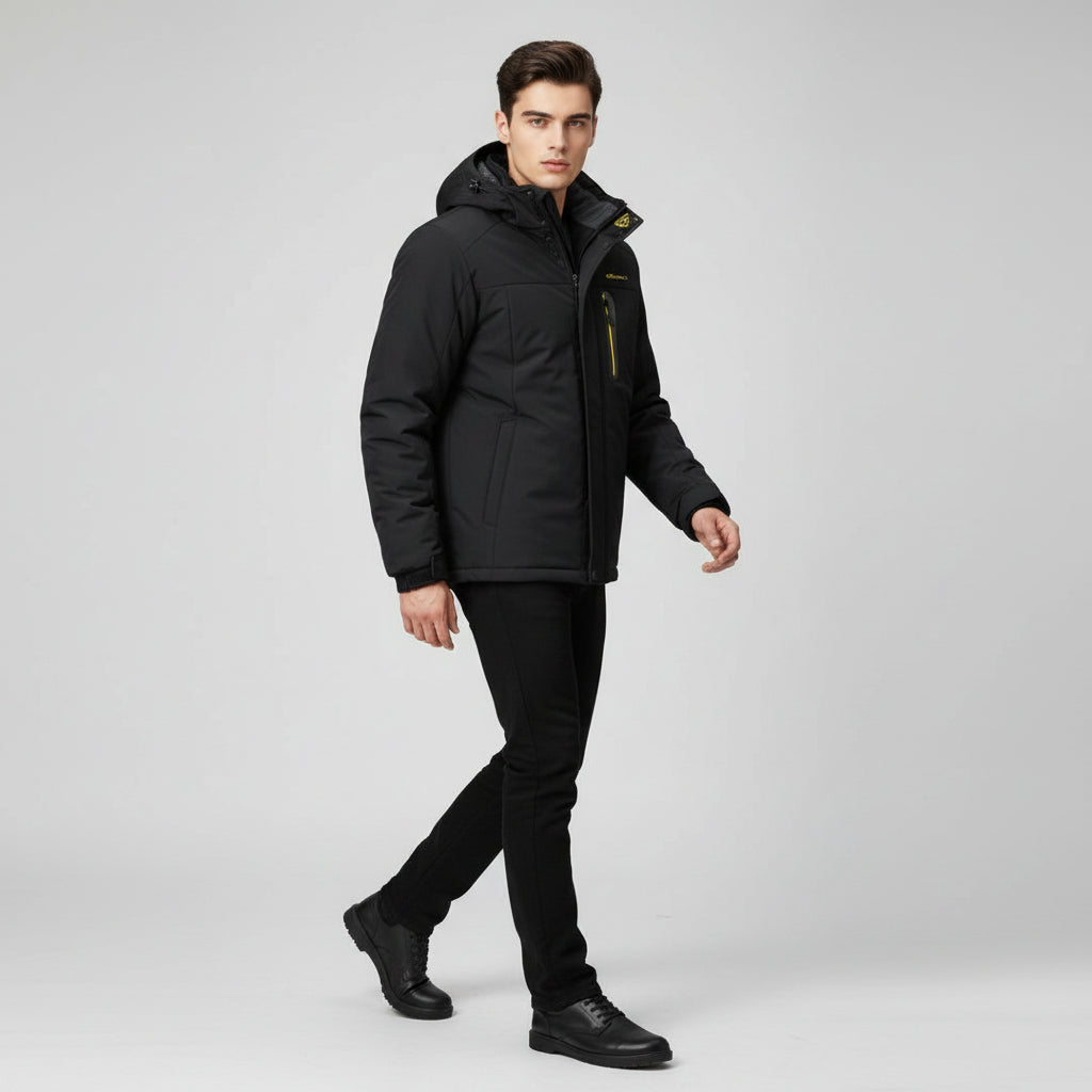 Men’s Winter Hooded Jacket – Windproof Fleece Parka for Cold Weather-Bon Voyage Vintage