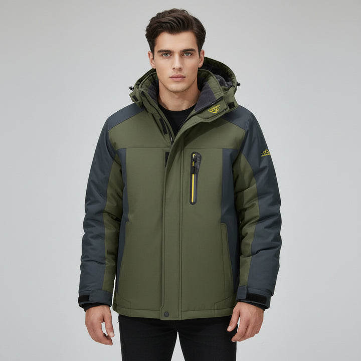 Men’s Winter Hooded Jacket – Windproof Fleece Parka for Cold Weather-Bon Voyage Vintage