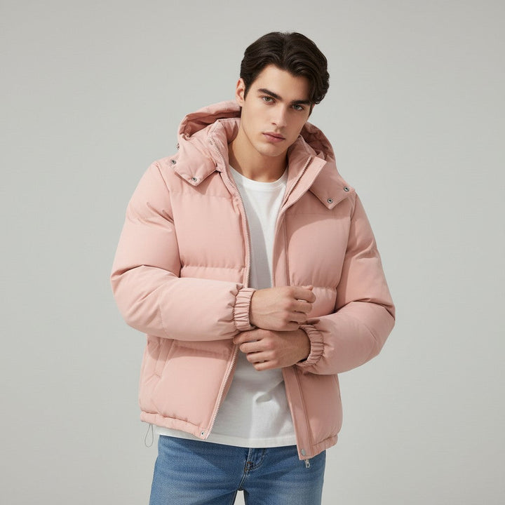 Men’s Winter Lightweight Down Jacket with Hood-Bon Voyage Vintage
