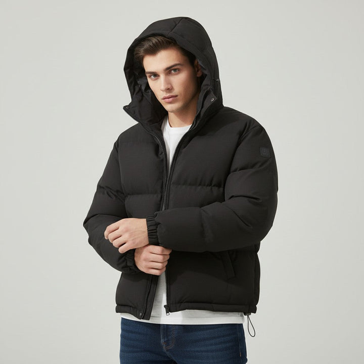 Men’s Winter Lightweight Down Jacket with Hood-Bon Voyage Vintage