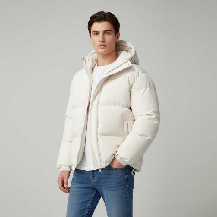 Men’s Winter Lightweight Down Jacket with Hood-Bon Voyage Vintage