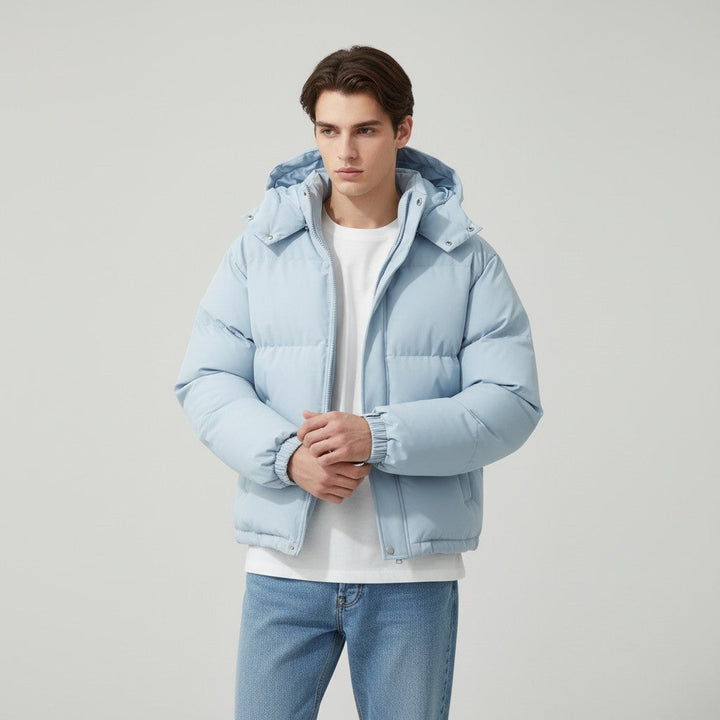 Men’s Winter Lightweight Down Jacket with Hood-Bon Voyage Vintage
