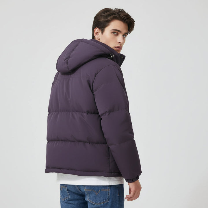 Men’s Winter Lightweight Down Jacket with Hood-Bon Voyage Vintage