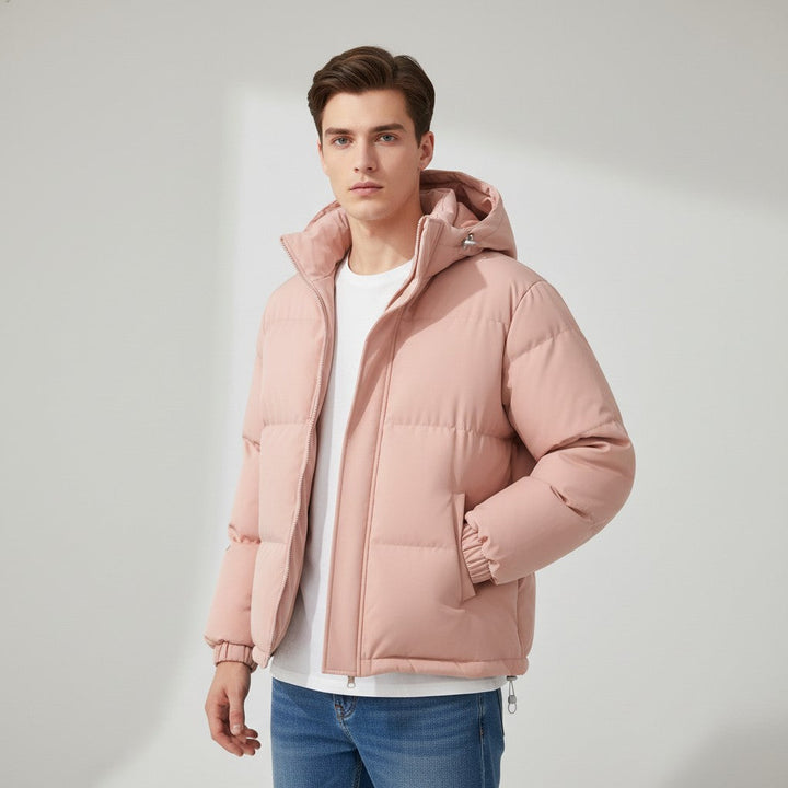 Men’s Winter Lightweight Down Jacket with Hood-Bon Voyage Vintage