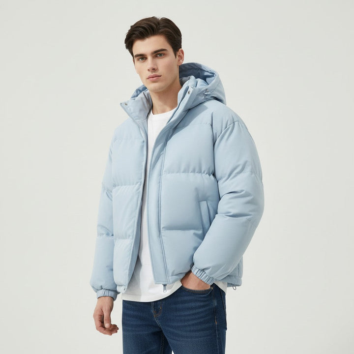 Men’s Winter Lightweight Down Jacket with Hood-Bon Voyage Vintage