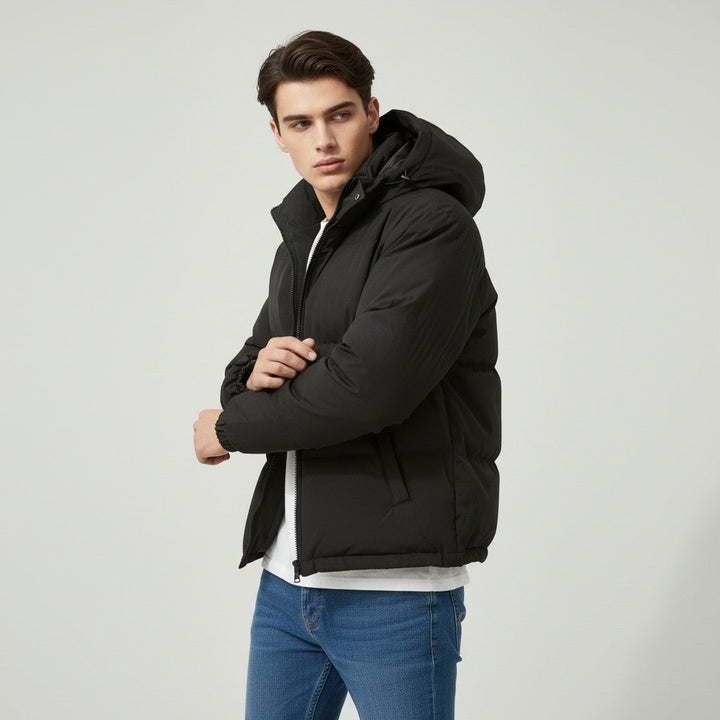 Men’s Winter Lightweight Down Jacket with Hood-Bon Voyage Vintage