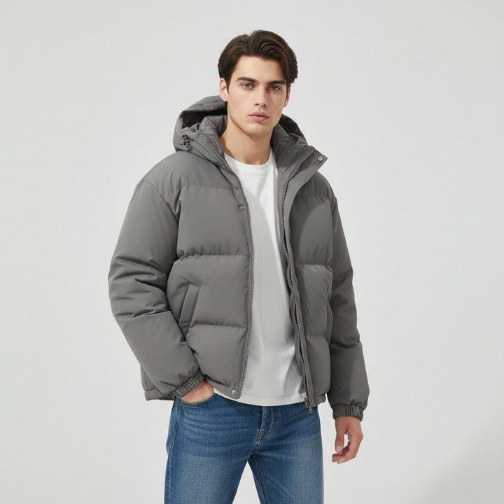 Men’s Winter Lightweight Down Jacket with Hood-Bon Voyage Vintage