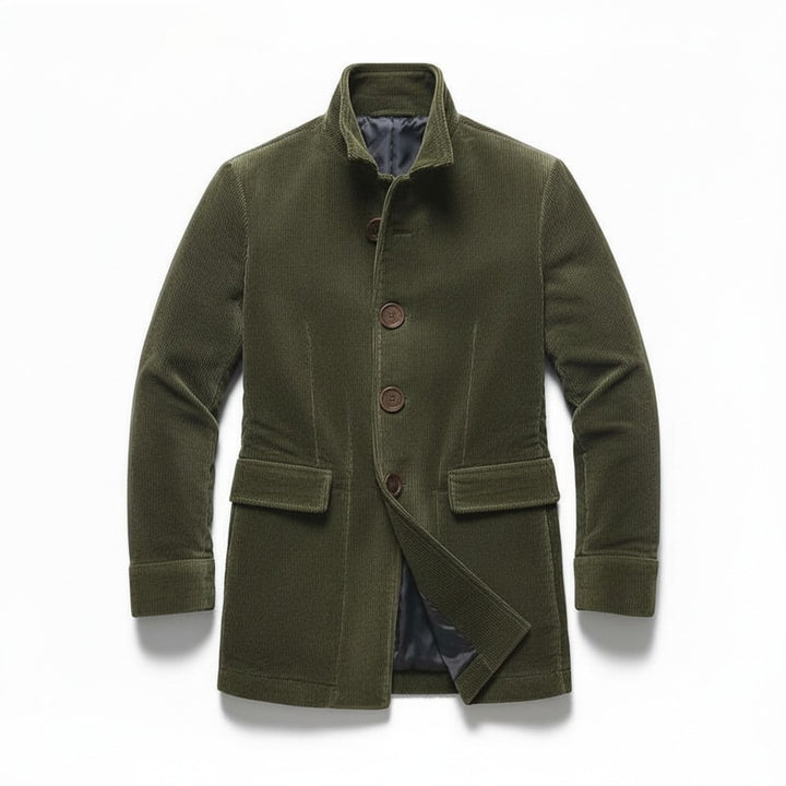 Men’s Winter Stand Collar Button-Up Jacket Casual Blazer Style Outerwear-Bon Voyage Vintage