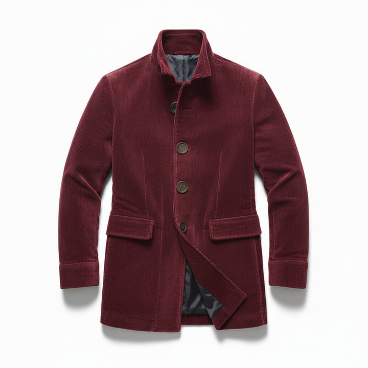 Men’s Winter Stand Collar Button-Up Jacket Casual Blazer Style Outerwear-Bon Voyage Vintage