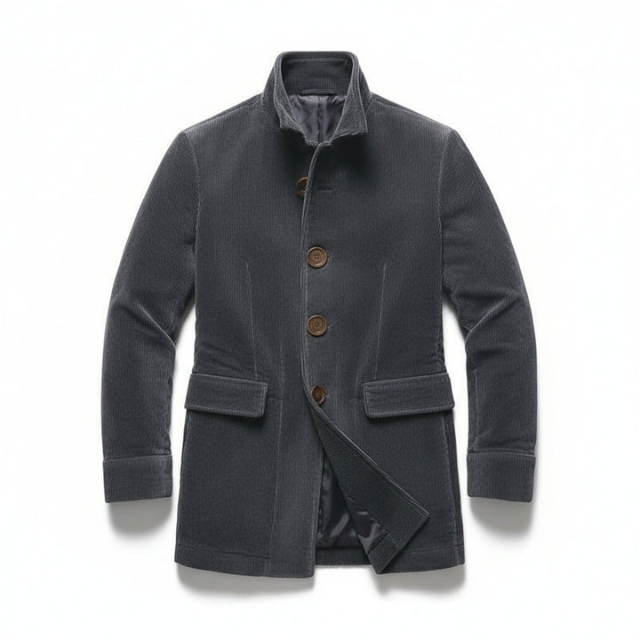 Men’s Winter Stand Collar Button-Up Jacket Casual Blazer Style Outerwear-Bon Voyage Vintage