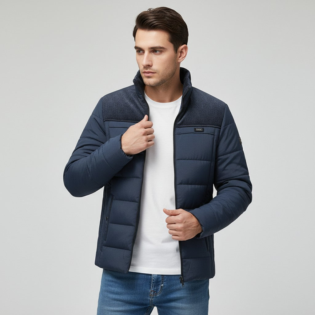 Men’s Zip-Up Fleece Jacket Lightweight Casual Outerwear-Bon Voyage Vintage