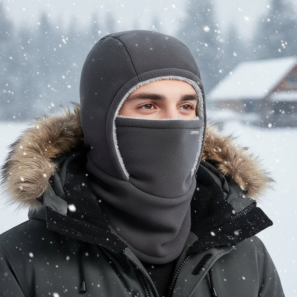 One-Piece Hood Scarf Face Mask Windproof Winter Thermal Head Cover-Bon Voyage Vintage