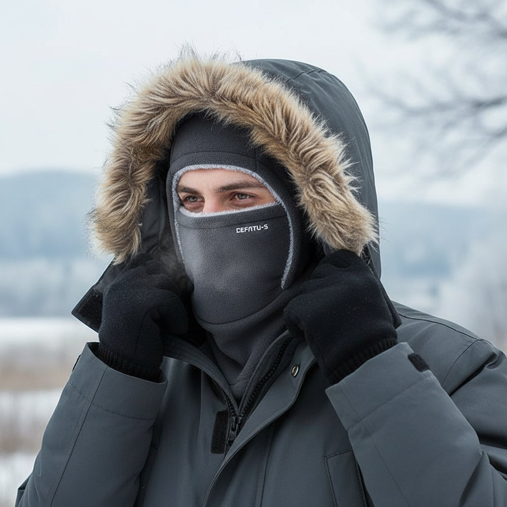 One-Piece Hood Scarf Face Mask Windproof Winter Thermal Head Cover-Bon Voyage Vintage