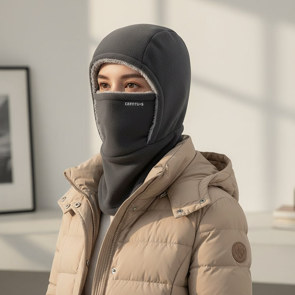One-Piece Hood Scarf Face Mask Windproof Winter Thermal Head Cover-Bon Voyage Vintage