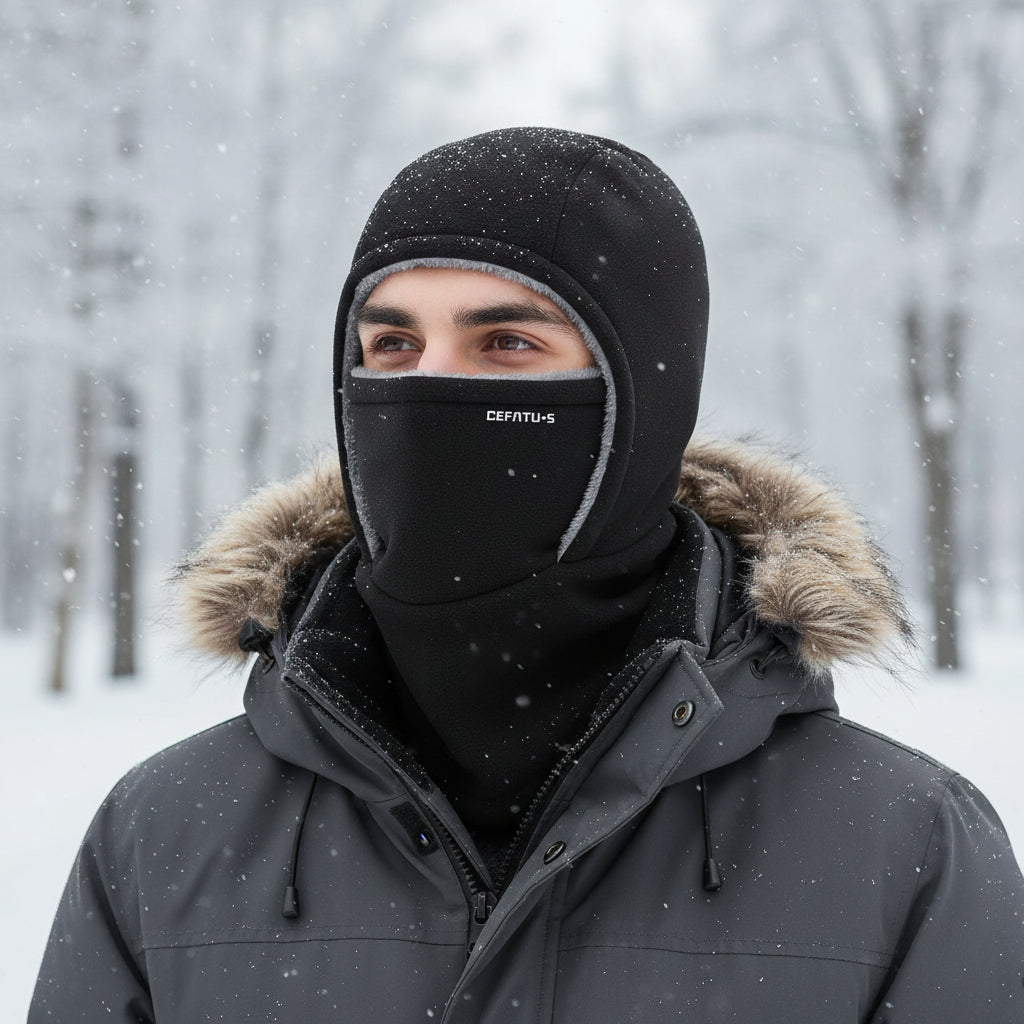 One-Piece Hood Scarf Face Mask Windproof Winter Thermal Head Cover-Bon Voyage Vintage