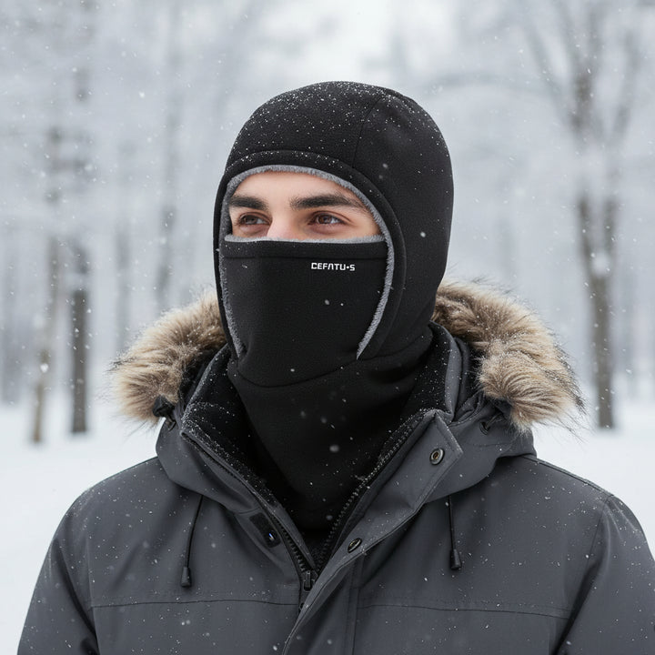 One-Piece Hood Scarf Face Mask Windproof Winter Thermal Head Cover-Bon Voyage Vintage