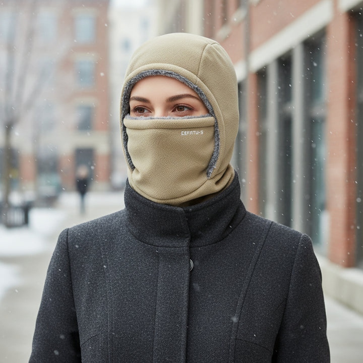 One-Piece Hood Scarf Face Mask Windproof Winter Thermal Head Cover-Bon Voyage Vintage