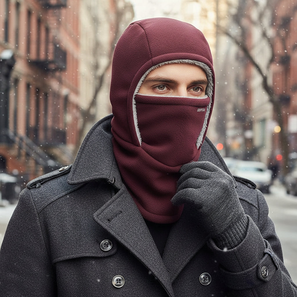 One-Piece Hood Scarf Face Mask Windproof Winter Thermal Head Cover-Bon Voyage Vintage