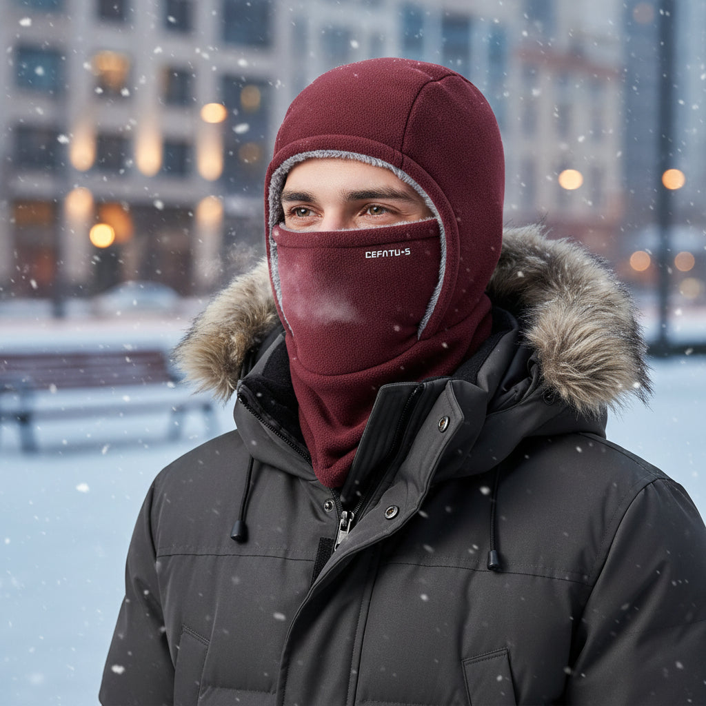 One-Piece Hood Scarf Face Mask Windproof Winter Thermal Head Cover-Bon Voyage Vintage