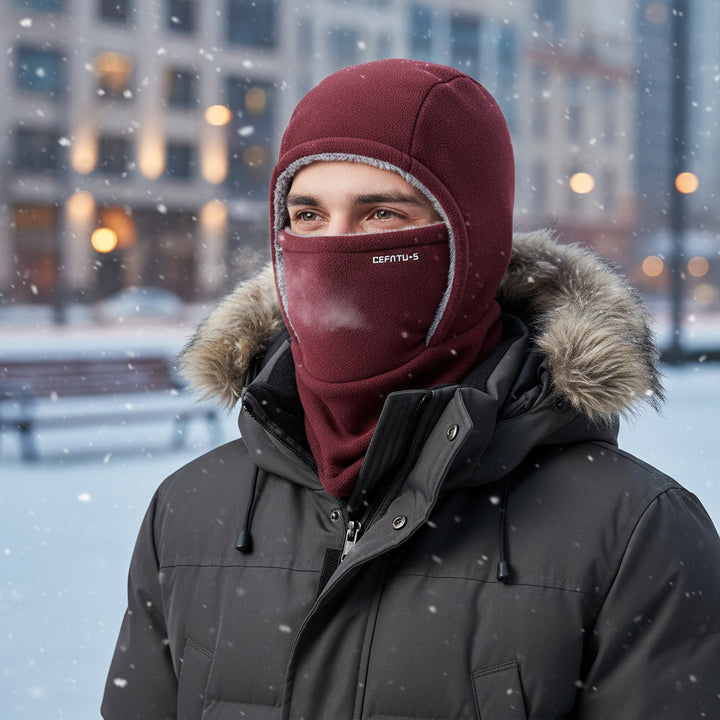 One-Piece Hood Scarf Face Mask Windproof Winter Thermal Head Cover-Bon Voyage Vintage