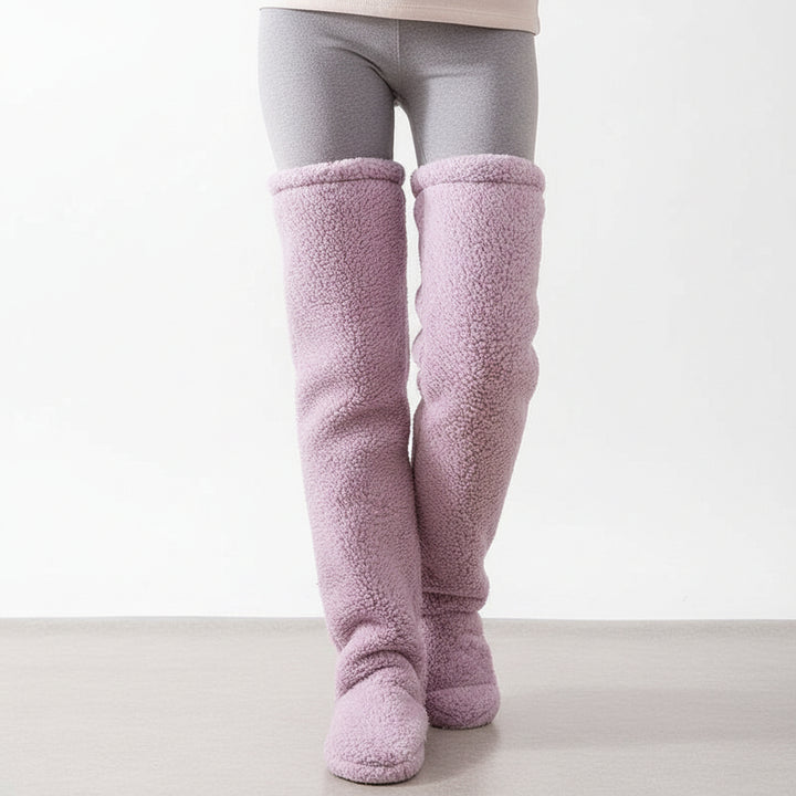 Over Knee High Fuzzy Socks Winter Warm Long Cozy Socks-Bon Voyage Vintage
