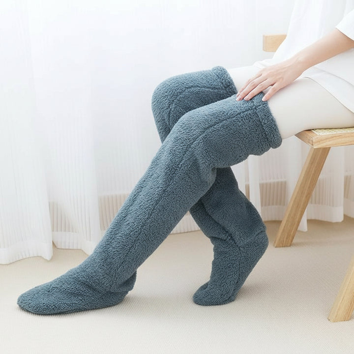 Over Knee High Fuzzy Socks Winter Warm Long Cozy Socks-Bon Voyage Vintage