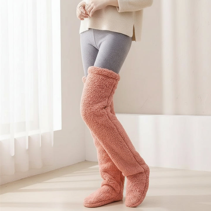 Over Knee High Fuzzy Socks Winter Warm Long Cozy Socks-Bon Voyage Vintage