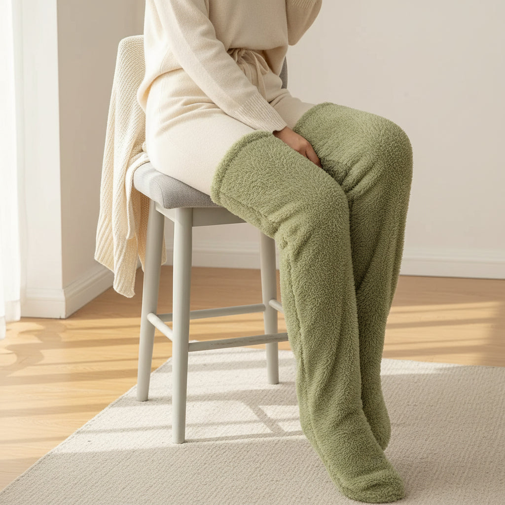 Over Knee High Fuzzy Socks Winter Warm Long Cozy Socks-Bon Voyage Vintage
