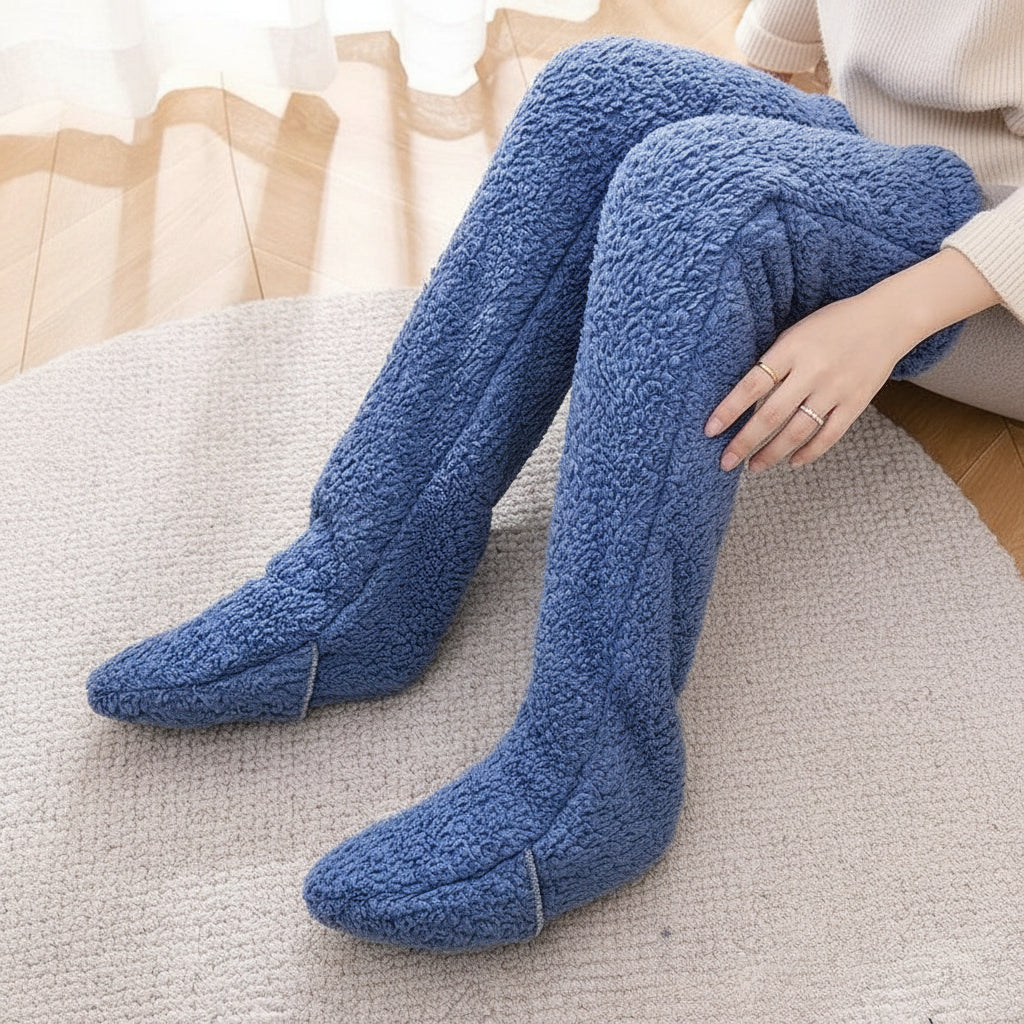 Over Knee High Fuzzy Socks Winter Warm Long Cozy Socks-Bon Voyage Vintage