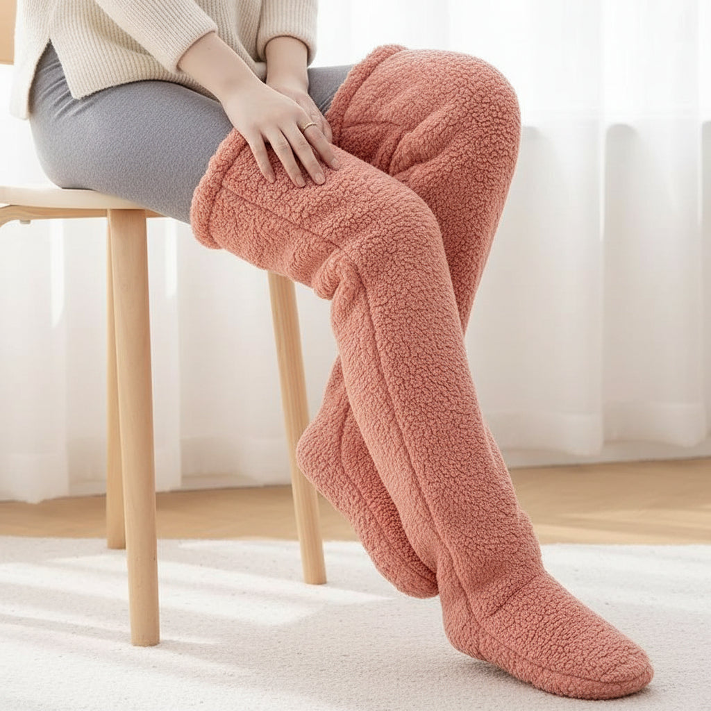 Over Knee High Fuzzy Socks Winter Warm Long Cozy Socks-Bon Voyage Vintage
