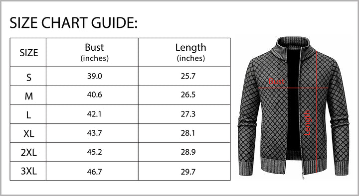 Plaid Print Jacket Cardigan Slim Fit Zipper Stand Collar Sweater-Bon Voyage Vintage