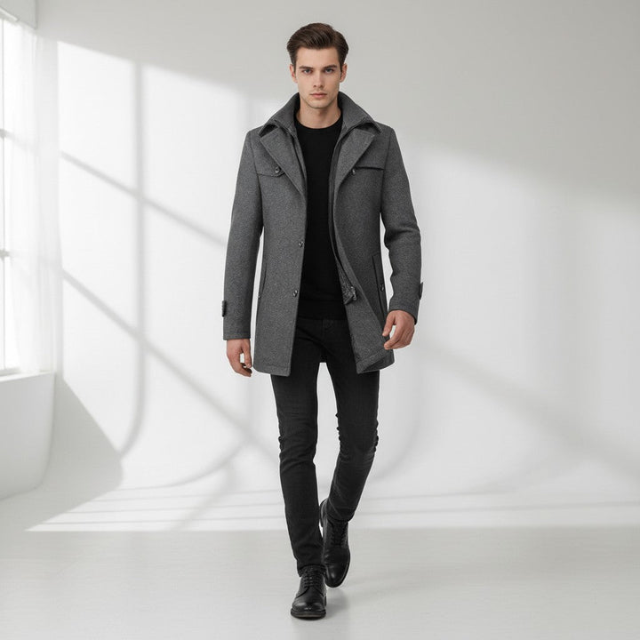 Polyester Wool Blend Cold Weather Outerwear Winter Jacket-Bon Voyage Vintage