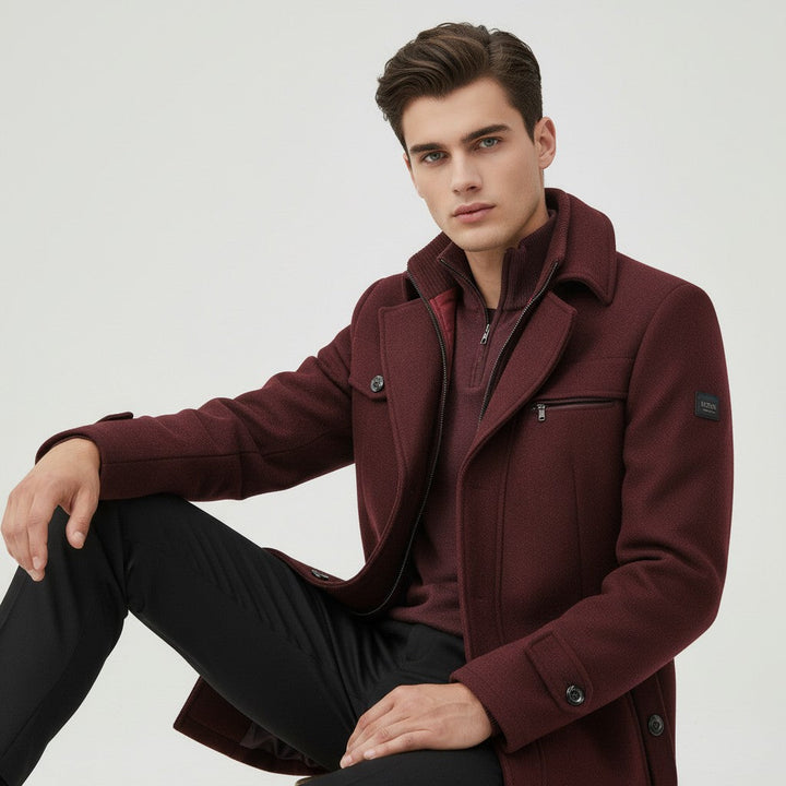Polyester Wool Blend Cold Weather Outerwear Winter Jacket-Bon Voyage Vintage