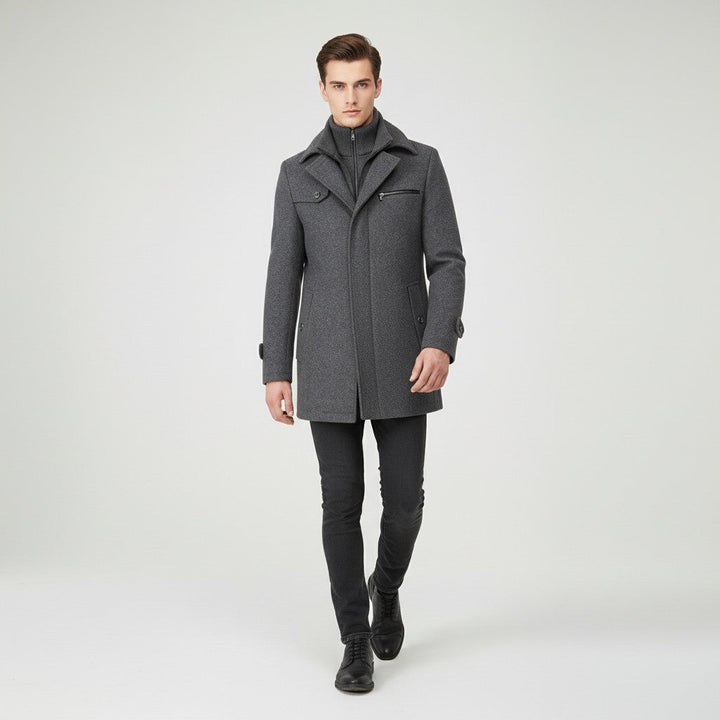 Polyester Wool Blend Cold Weather Outerwear Winter Jacket-Bon Voyage Vintage