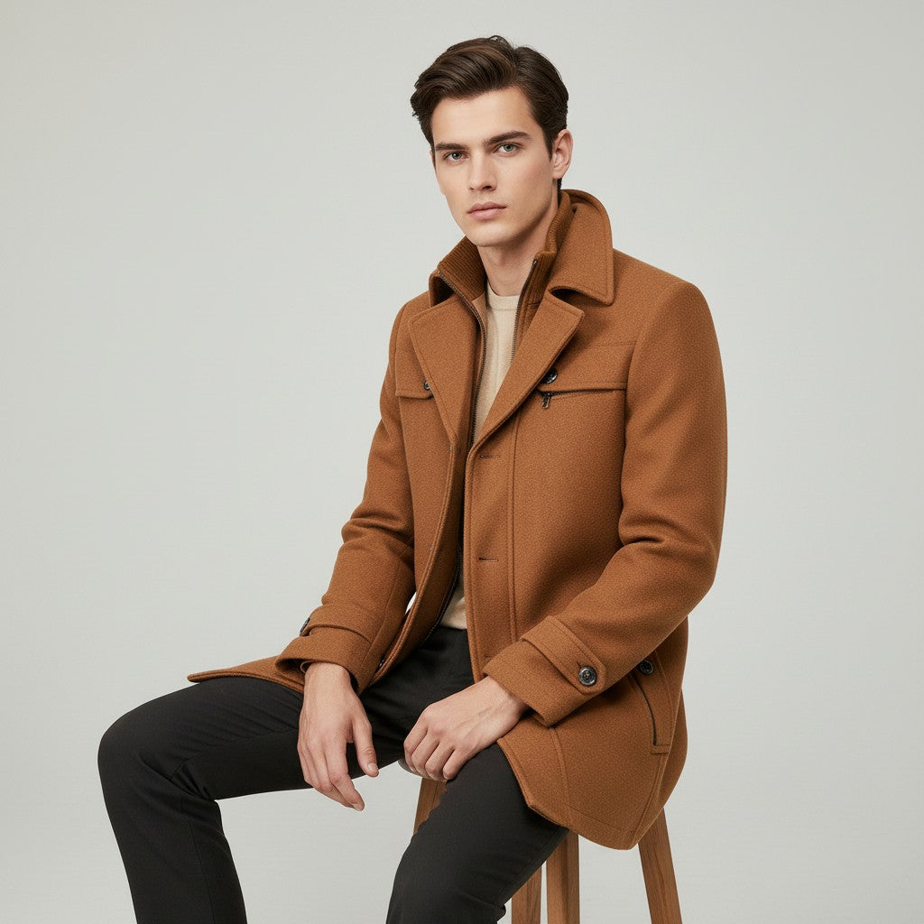 Polyester Wool Blend Cold Weather Outerwear Winter Jacket-Bon Voyage Vintage