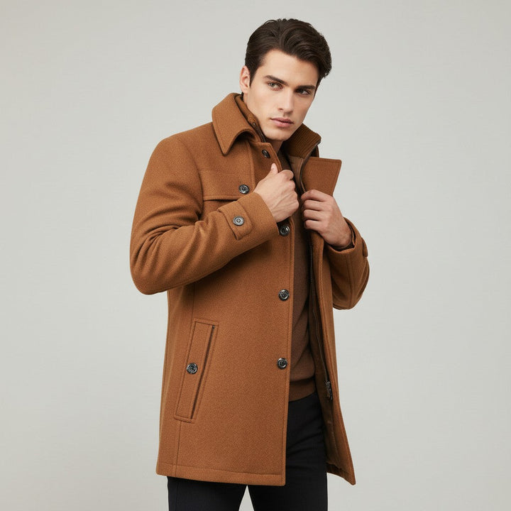 Polyester Wool Blend Cold Weather Outerwear Winter Jacket-Bon Voyage Vintage