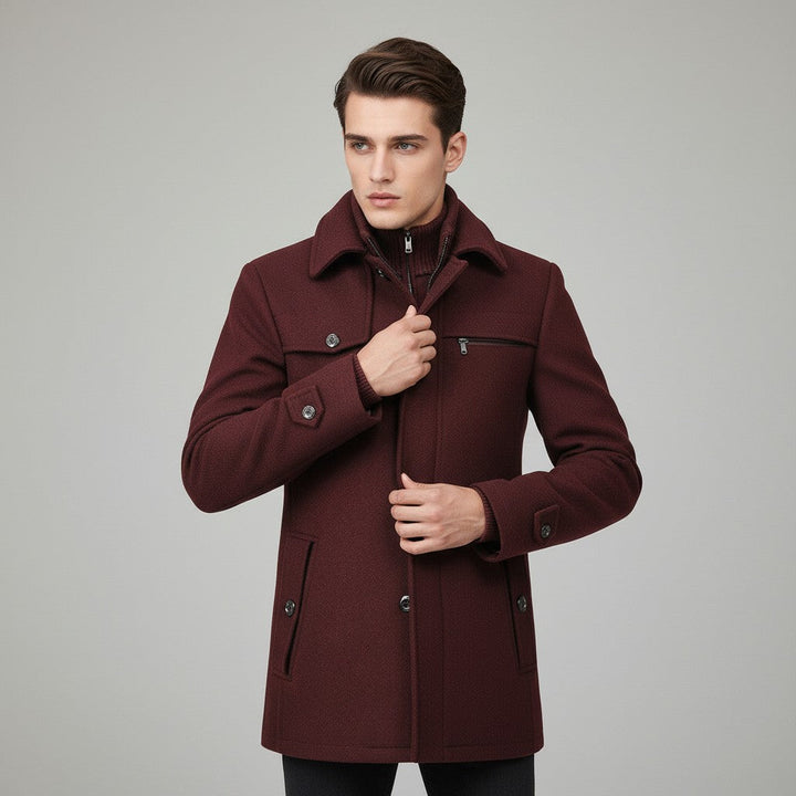 Polyester Wool Blend Cold Weather Outerwear Winter Jacket-Bon Voyage Vintage