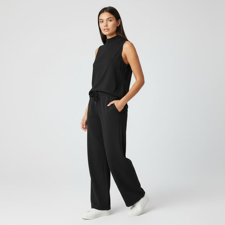 Sleeveless Top and Wide Leg Cropped Pants Set-Bon Voyage Vintage