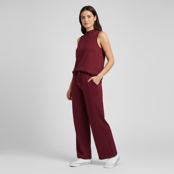 Sleeveless Top and Wide Leg Cropped Pants Set-Bon Voyage Vintage