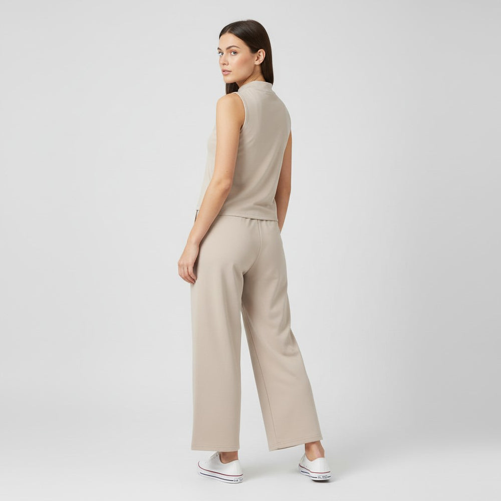 Sleeveless Top and Wide Leg Cropped Pants Set-Bon Voyage Vintage