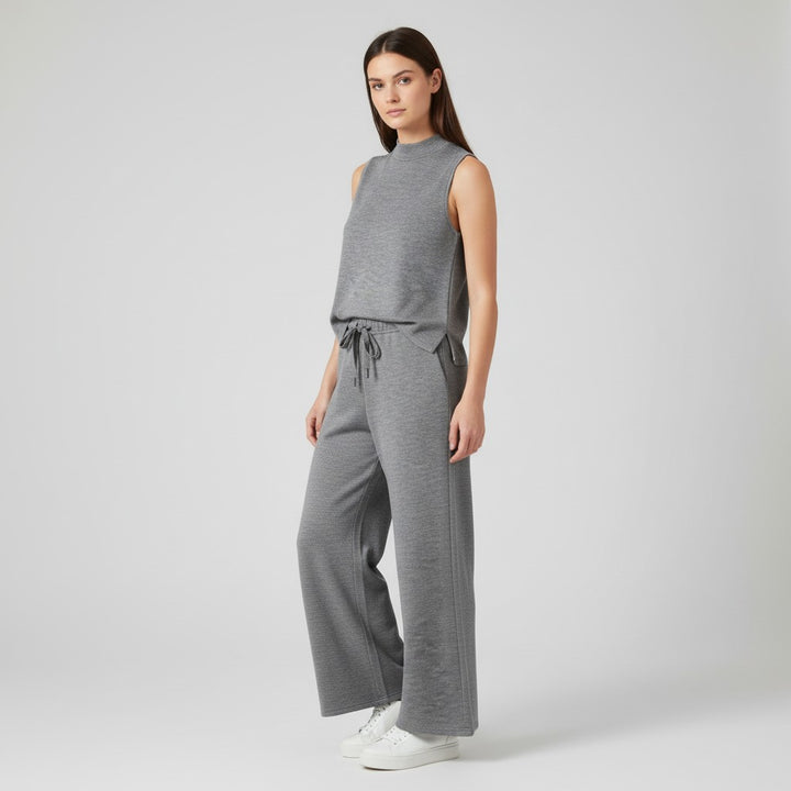 Sleeveless Top and Wide Leg Cropped Pants Set-Bon Voyage Vintage
